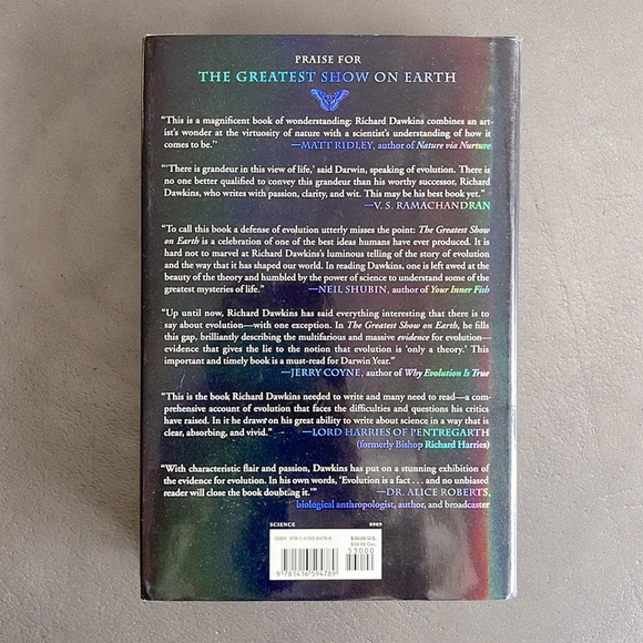 The Greatest Show on Earth - Richard Dawkins Hardcover Book - Picture 2 of 3